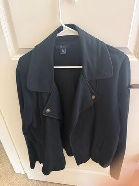 Chaps Women's Black Open-Front Snap Jacket